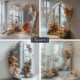 Green plant wall background board forest style high-end decoration realistic