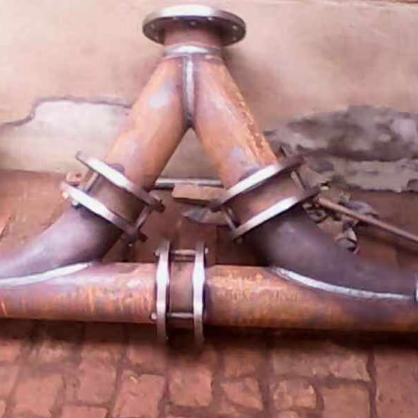 Set to make Y-type three-way single-rib reinforced welding shawl-shaped pants type pants type cross-tee exhaust plasticine tee-Taobao