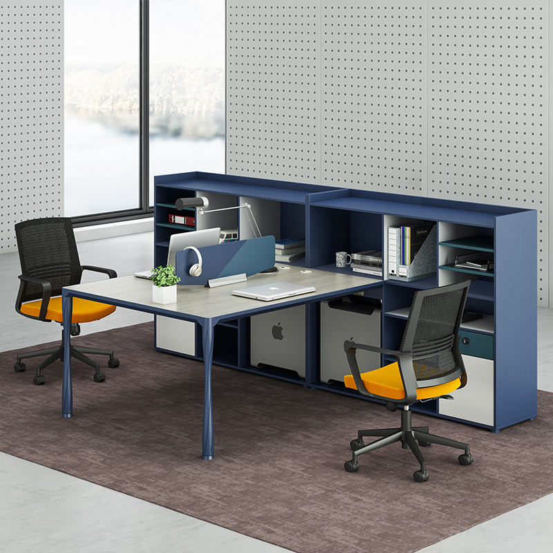 Staff desk and chair combination of simple modern office workplace 2 4 6 person single financial desk