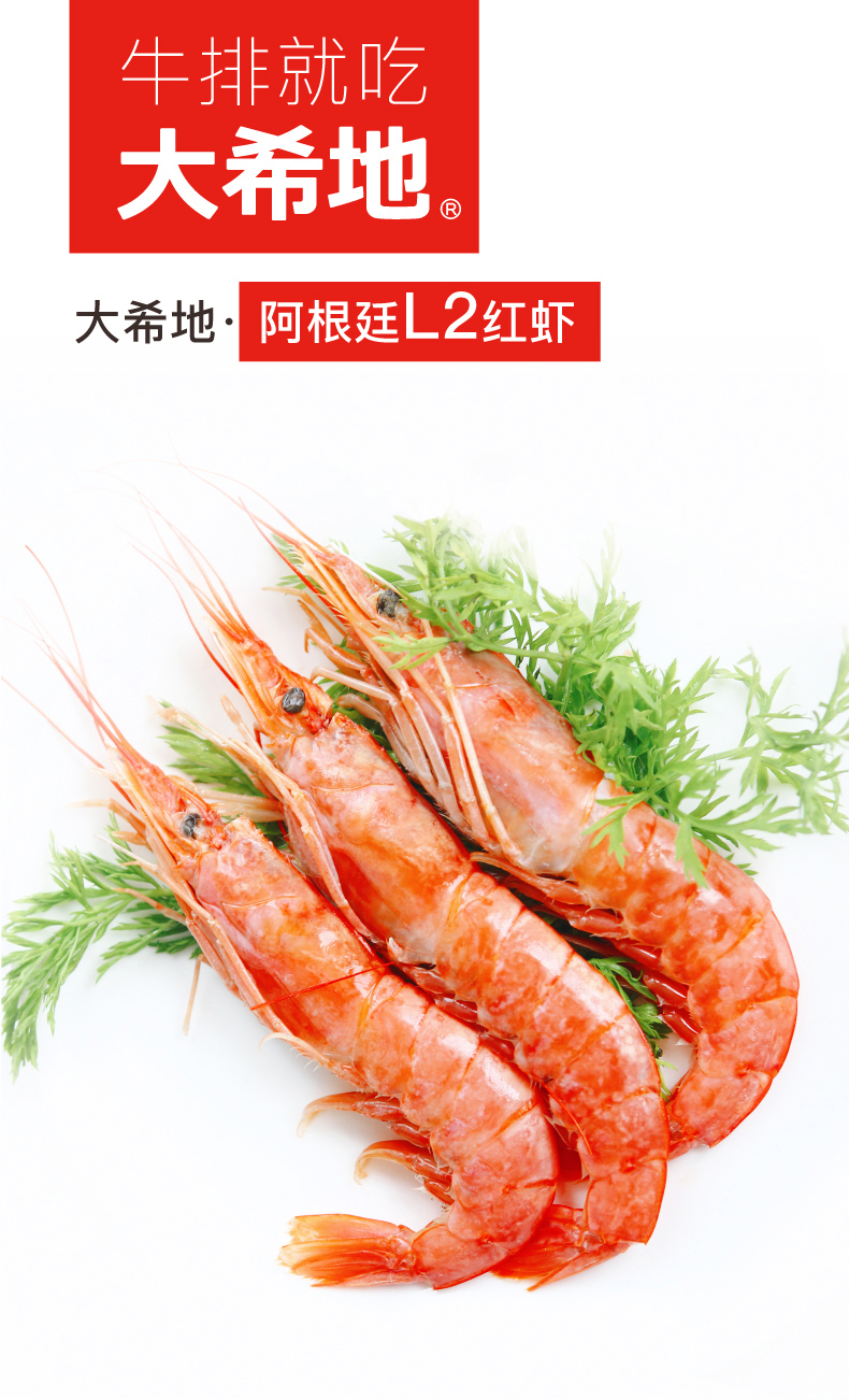 大希地 L2级 阿根廷红虾 净重4斤 16-18cm 图1