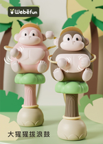 Baby toy dialing wave drum nibble to bite 0-1-year-old baby rocking bell children rocking the drum newborn hand gripping training 6