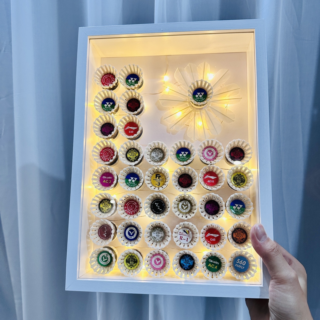 Romantic Plume man badminton photo frame finished diy swing piece birthday gift for male and female friends graduation season gift-Taobao