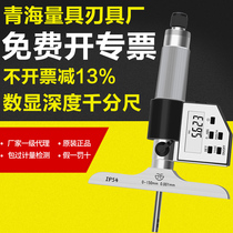 Green quantity digital display depth micrometer 0-25 0-50 0-100mm0 001 hole depth measurement spiral micrometer