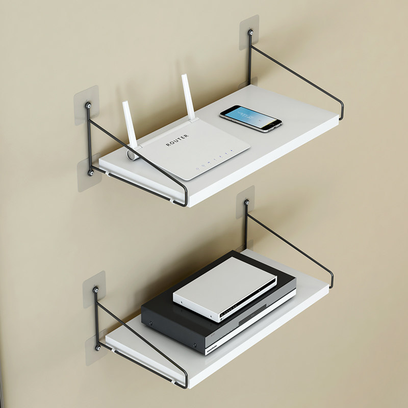 Wall rack for router storage rack set-top box rack wall-mounted wifi shelf free punching board
