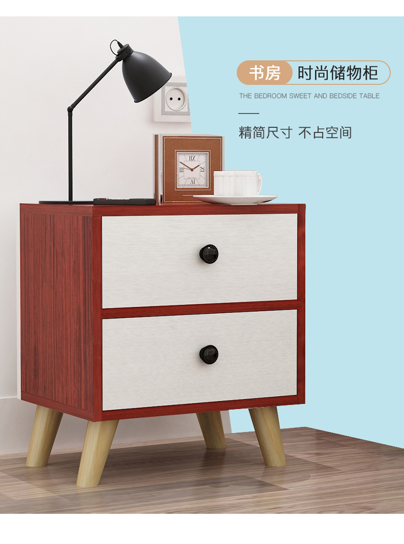 Đơn giản tủ đầu giường nhỏ gọn hiện đại tủ khóa tủ Scandinavian đầu giường gỗ giường chân kiệm tủ lưu trữ nhỏ - Buồng mẫu tủ quần áo gỗ đẹp 2020