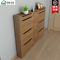 Nordic modern ultra-thin shoe cabinet 17cm entrance hall entrance dump shoe cabinet Simple small apartment storage cabinet
