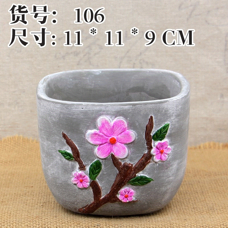 Platter nồi thịt đặc biệt, xi măng ngoài trời chậu hoa bình hoa hoa đứng trực tiếp cá tính mới chậu nhựa treo