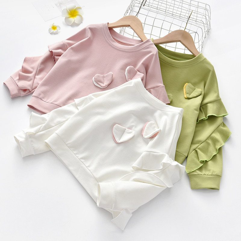 Baby foreign school sweater 2021 new spring and autumn thin section long-sleeved inner jacket girls spring children's spring top tide