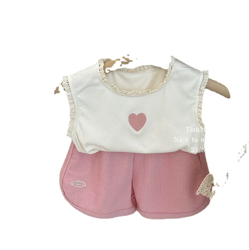 Летний комплект, детская летняя летняя одежда, популярно в интернете, детская одежда, в западном стиле