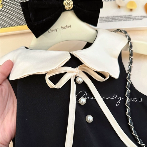 Летняя летняя одежда, платье без рукавов, юбка на девочку, наряд маленькой принцессы, детская одежда, в западном стиле, в стиле Шанель