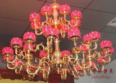 Buddha LED crystal lotus lamp Buddha hall lamp Monastery chandelier for Buddha lamp 32 handicraft gift decoration