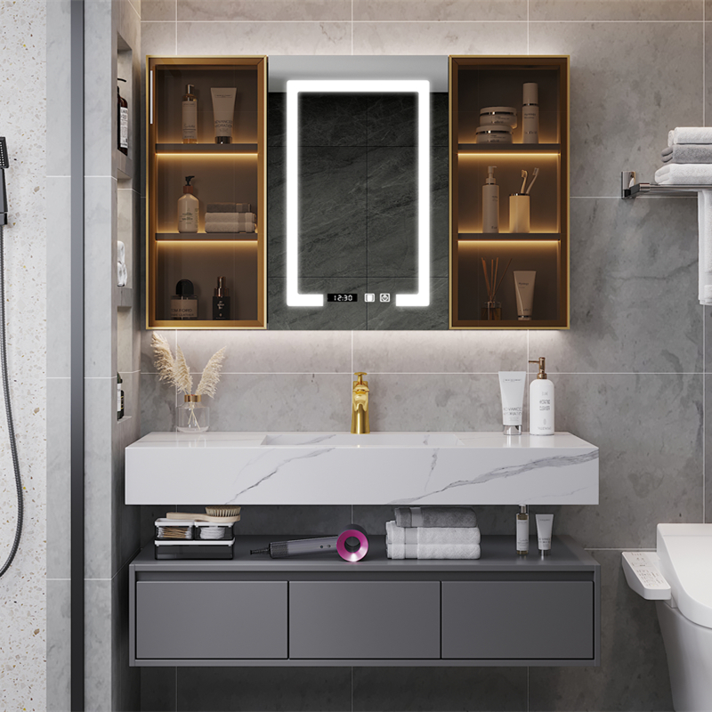 Rock plate one modern simple luxury bathroom cabinet combination wash face wash wash dressing room wash basin set northern Europe