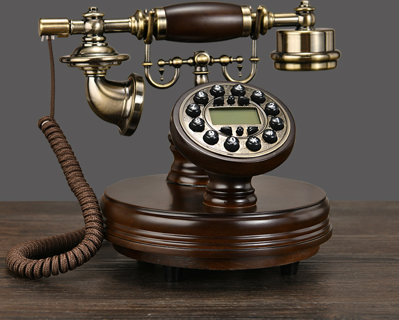 Проводной и DECT-телефон 美式覆古彷古电话机老式实木家用座机欧式无线插手机卡全网通电话