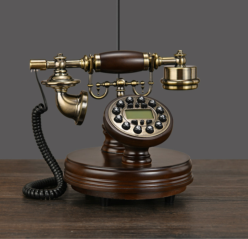 Проводной и DECT-телефон 美式覆古彷古电话机老式实木家用座机欧式无线插手机卡全网通电话