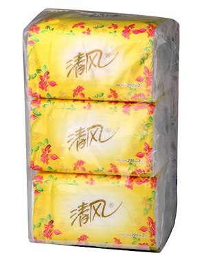 清风花韵抽取式面纸 大容量 2层*200抽*3包小规格