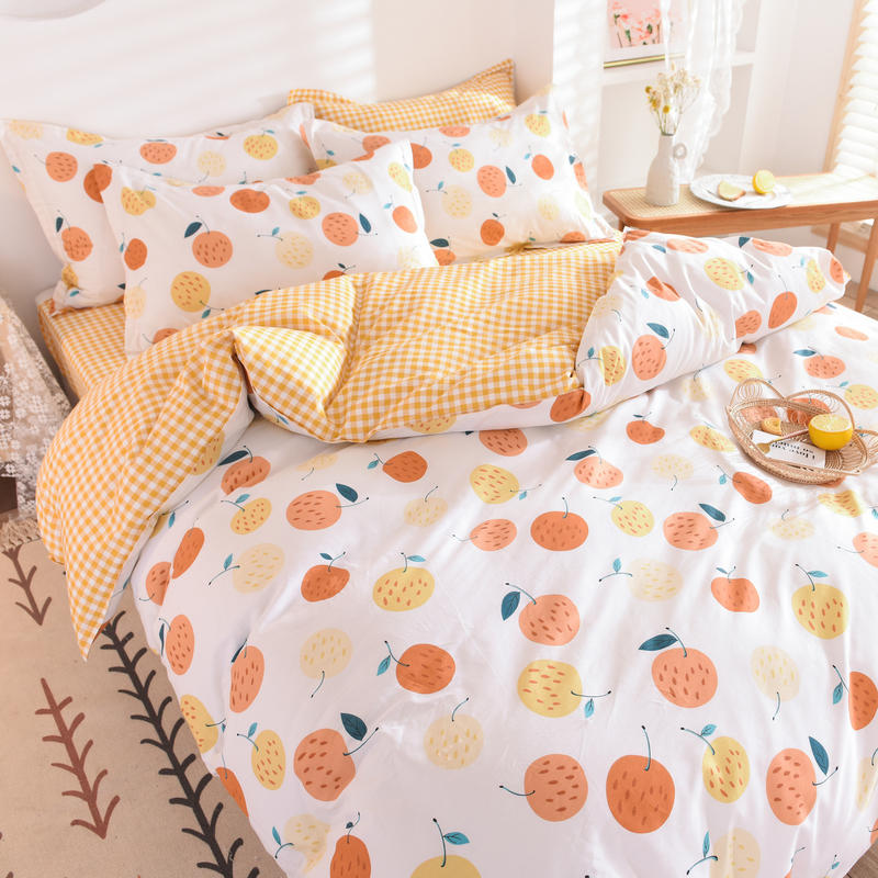 Aglaia cotton four-piece cotton net red bed sheet quilt pillow student dormitory three-piece bedding