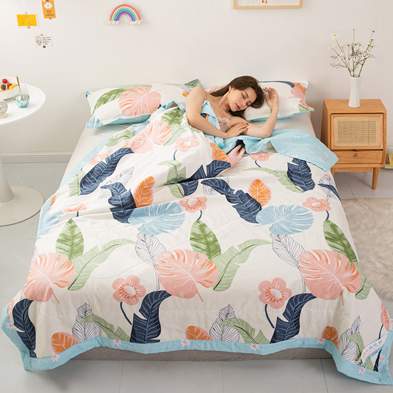 Summer thin children's student dormitories single pure cotton cool quilts with machine washable double full cotton cotton air conditioning