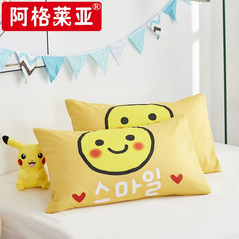 Gói đơn 100% Cotton Gối Bông nguyên chất Gối dày Gối Đơn Đôi Phim hoạt hình Bắc Âu Gối lót tay áo - Gối trường hợp