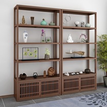 New Chinese Solid Wood Bookshelves Shelve Shelve book room Partition Bogu Rack Containing display shelves Tea lockers