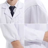 Длинный белый халат для работы, униформа врача для школьников, средней длины
