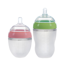 Full silicone wide-caliber bottle full soft ultra-wide caliber newborn baby quit weaning artifact drinking water bottle resistant to fall