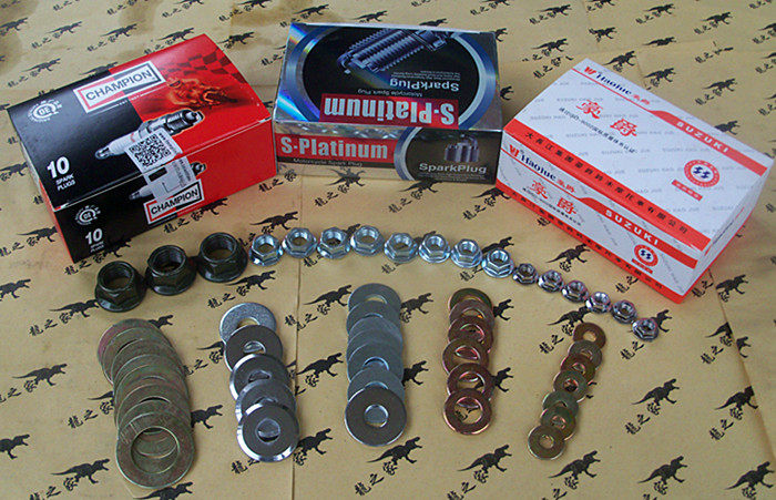 70 CG125 spark plug II stroke spark plug screw spacer damping gasket screw cap nut spacer