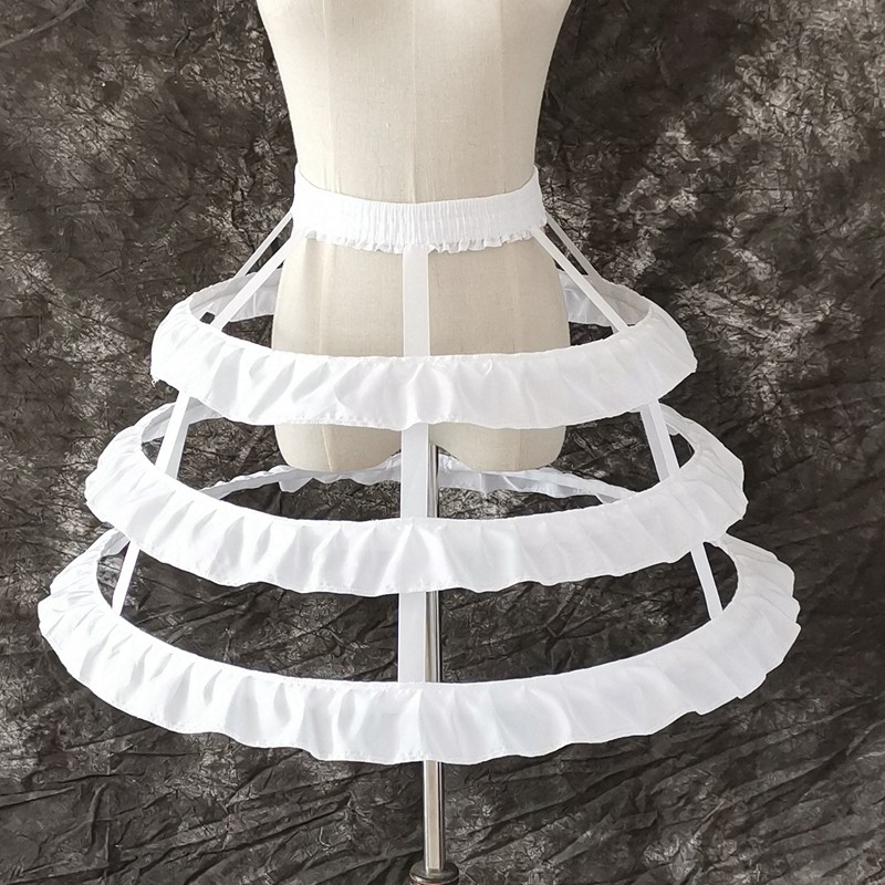 New 3-circle bone skirt support lolita dress spring and summer bell-shaped hollow ruffled bird cage cosplay violence support
