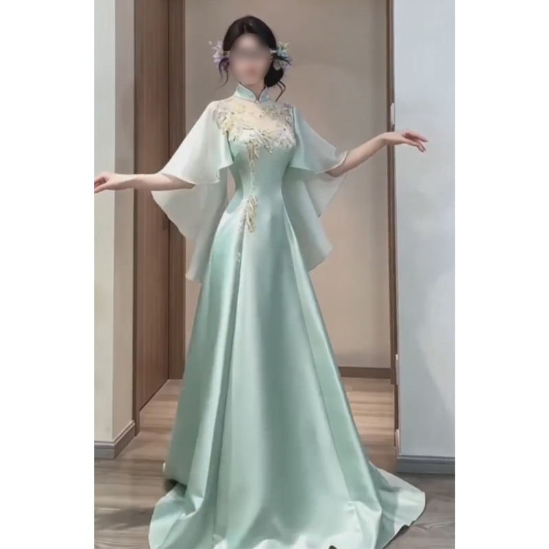 New Chinese-Style Ethnic Solo Performance Costume for Women, Elegant and Grand, 2026 New Model, Heavy-Duty Craftsmanship, Host Dress, Vocal Arts Exam New Chinese-Style Ethnic Solo Performance Costume for Women, Elegant and Grand, 2026 New Model, Heavy-Duty Craftsmanship, Host Dress, Vocal Arts Exam