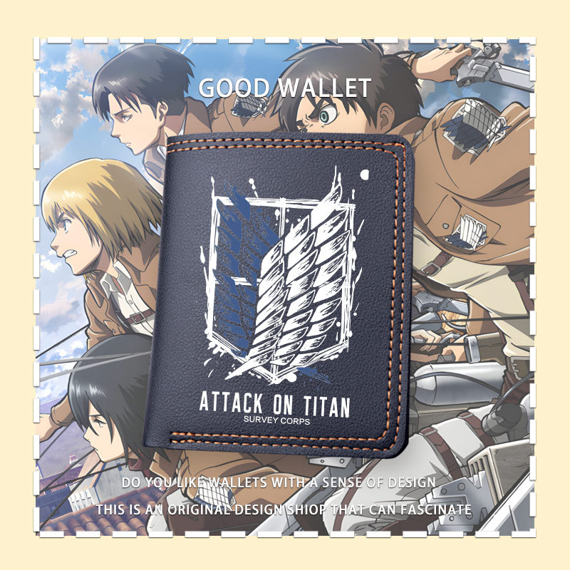 Attack on Titan Collaboration Survey Corps Wings of Freedom Anime Student Short Wallet Unisex Versatile Wallet Tt