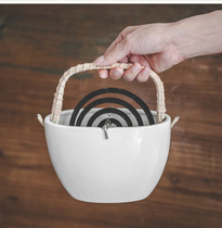Day Style Retro Ceramic Mosquito Incense Tank Creative-style disc incense frame Home Mosquito Repellent Incense smoked tray Toss