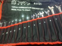 Taiwan trailblazers with mirror dual-use wrench 8-24MM bagged 14 pieces of quality kits for use nationally