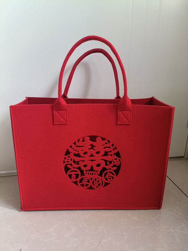 Felt Bag Wedding Gift Bag Red Festive Gift Bag Large Gift Packaging