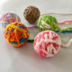 Cat toy yarn rainbow ball weaving ball with tail amusing cat pet toy wool ball contains ringing beads sounding ball