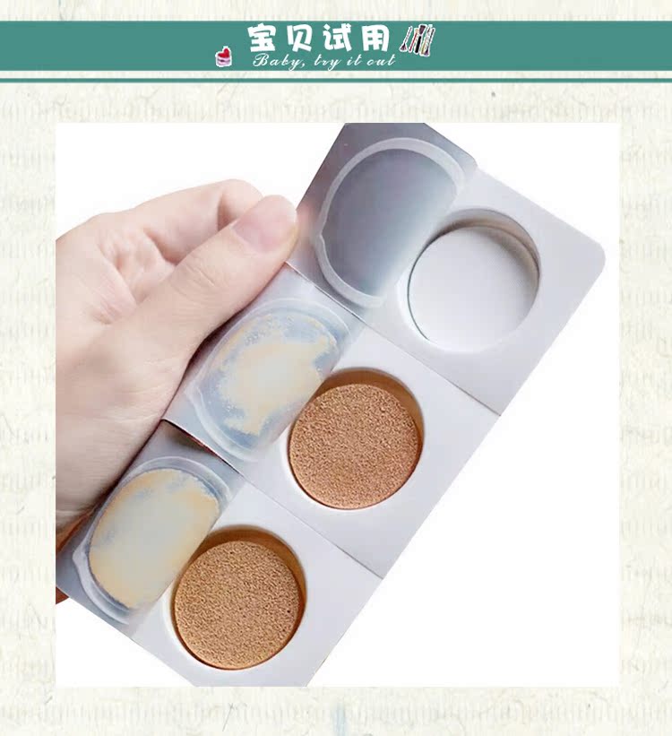Miễn phí vận chuyển! Lange air cushion BB cream Double color 13 # 21 # * 2g with Puff Di chuyển du lịch ra khỏi cửa là siêu tiện lợi kem che khuyết điểm cho nam