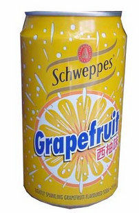 Hong Kong Import Yuquan Schweppes West Grapefruit Tasty soda Yellow jar 330ml * 24 tank box-Taobao