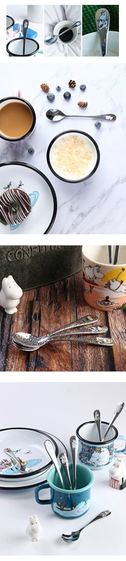 Phần Lan muỗng inox HACKMAN Moomin moomin tráng miệng thìa sáng tạo dễ thương nhỏ khuấy thìa cà phê - Cà phê