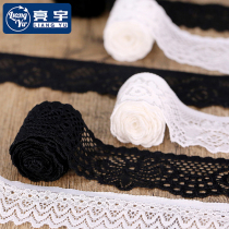 Stretch lace edge lace Dress accessories Decorative accessories Black white handmade DIY clothing lace with fabric