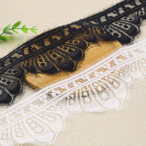 Lances side accessories clothing dress decorated lace lace lace lace black hollow fabric