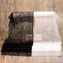 Black white broadened elastic lace fabric lace decorated female skirt dress under clothes diy