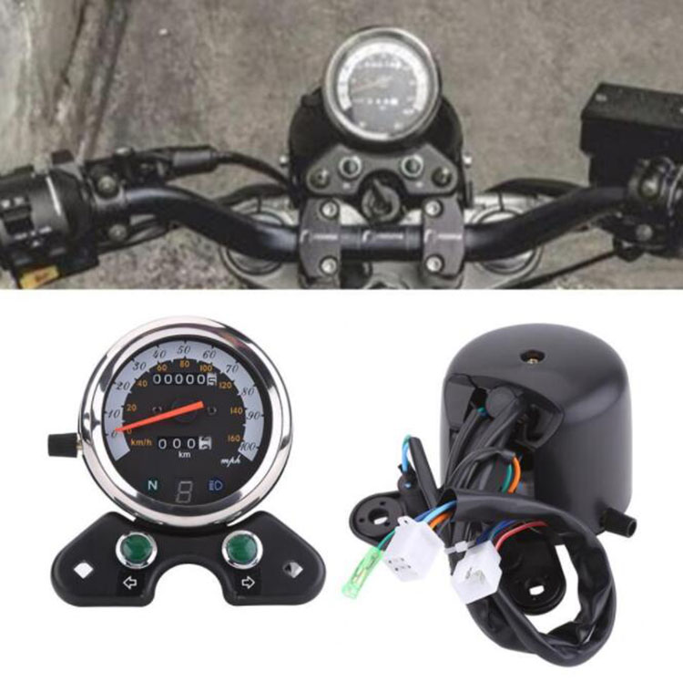 GN125 Prince retro xe máy đồng hồ tốc độ cà phê đầu máy lắp ráp dụng cụ U-man 250 odometer với màn hình hiển thị bánh răng - Power Meter dong ho dien tu xe wave
