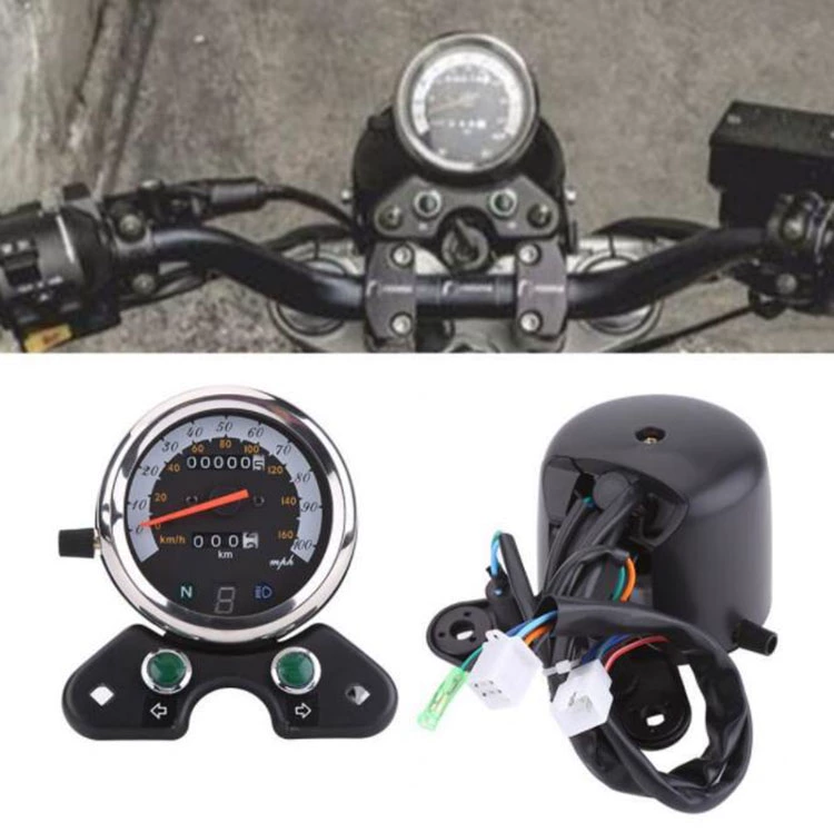 GN125 Prince retro xe máy đồng hồ tốc độ cà phê đầu máy lắp ráp dụng cụ U-man 250 odometer với màn hình hiển thị bánh răng - Power Meter