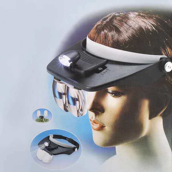 Head-mounted magnifying glass with light night fishing bait hook mirror working mirror reading newspaper reading elderly multi-purpose magnifying glass