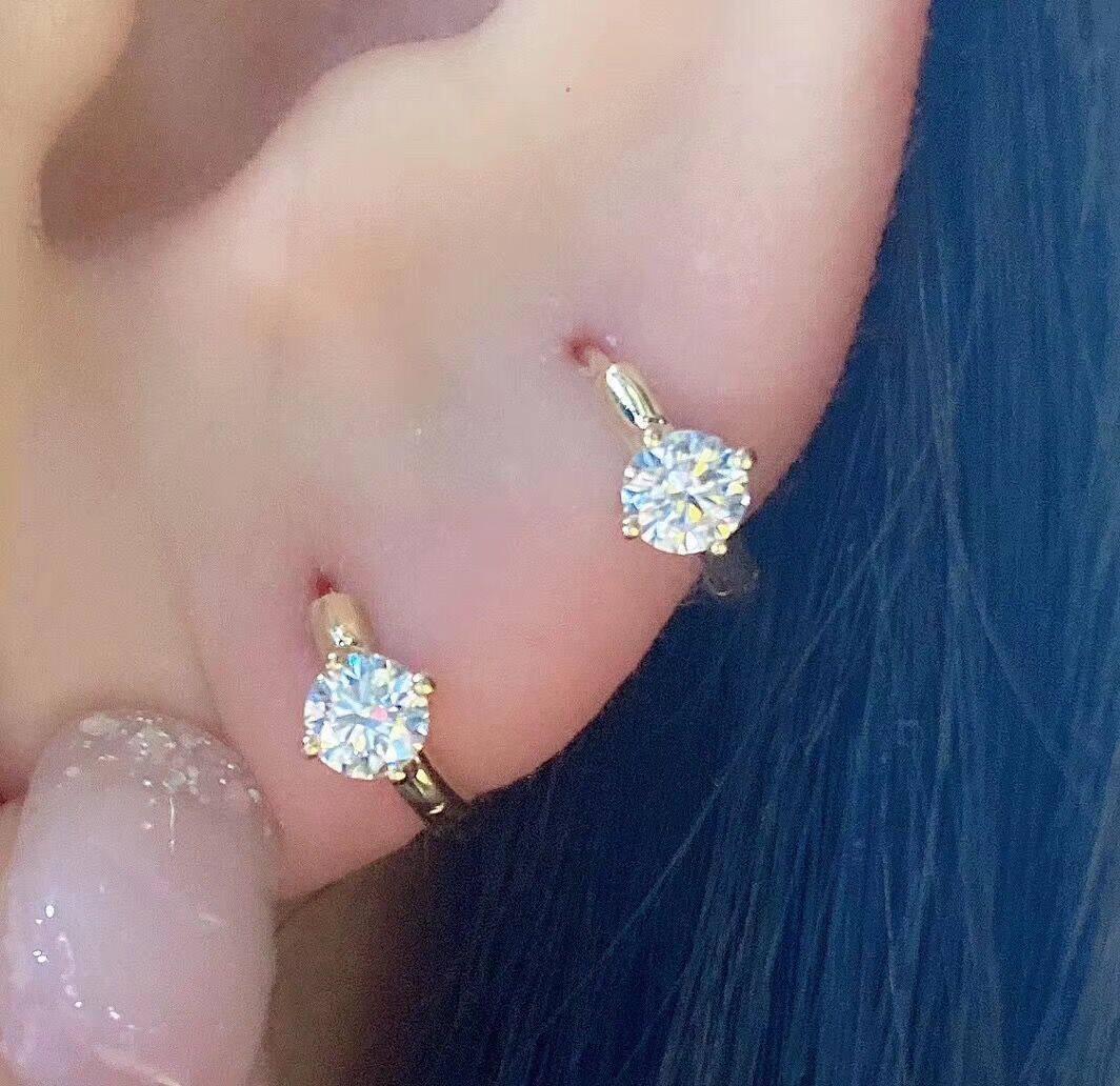 Wenhui jewelry 18K rose gold 20 min VS diamond earrings diamond earbuds