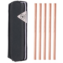 【得力】品质布料笔袋+铅笔5支