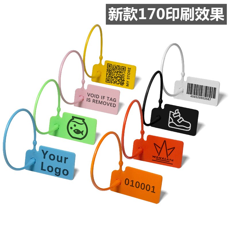 Door Chain Buckle Custom Shoes Clothes Anti-Tear Disposable Plastic Seal Label Tie anti-fall Anti-drop anti-adjustment Baking button