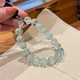 天然透体冰蓝海蓝宝碎冰冰款手链女款夏季仙透水晶海蓝宝手链饰品