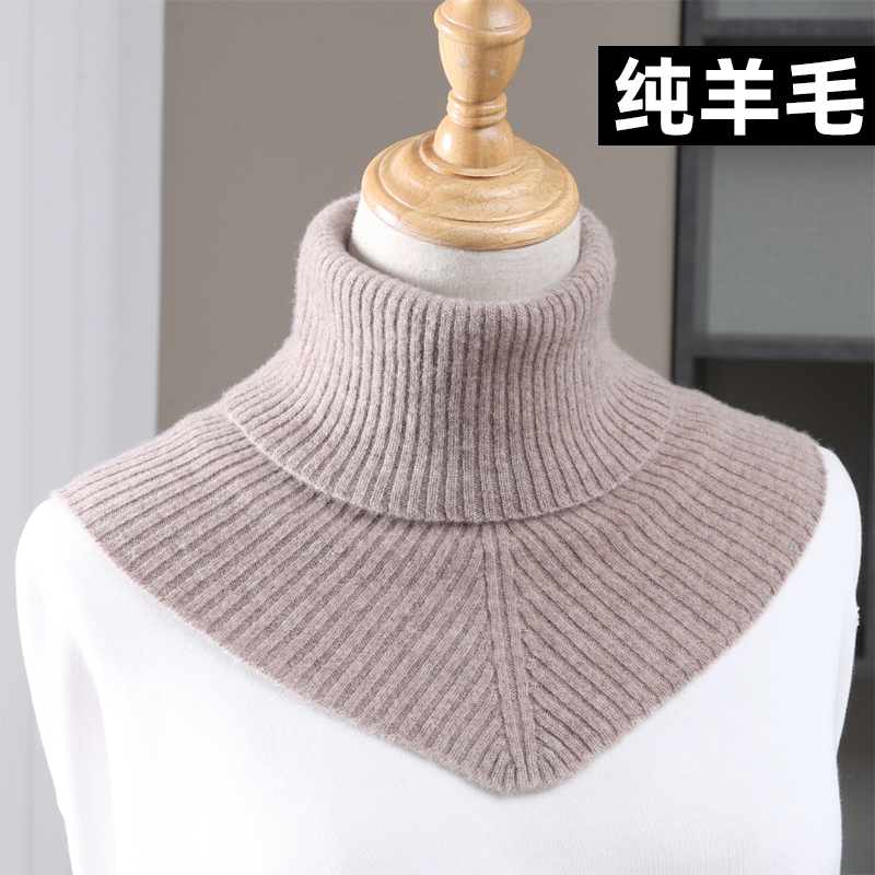 Wool Fake Collar Unisex Versatile Fake Collar Sweater Fake Turtleneck Neck Warmer Knitted Warm Neck Scarf Shawl Fake Collar