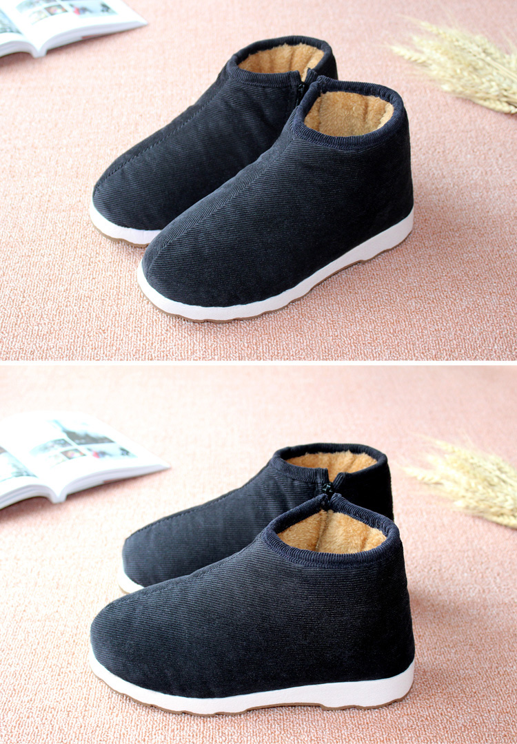 Giày cotton mùa đông handmade ấm áp cao giúp phụ nữ mang thai Bắc Kinh tháng tuổi Giày cotton truyền thống cộng với nhung dày chống trượt giày sneaker cổ cao nữ