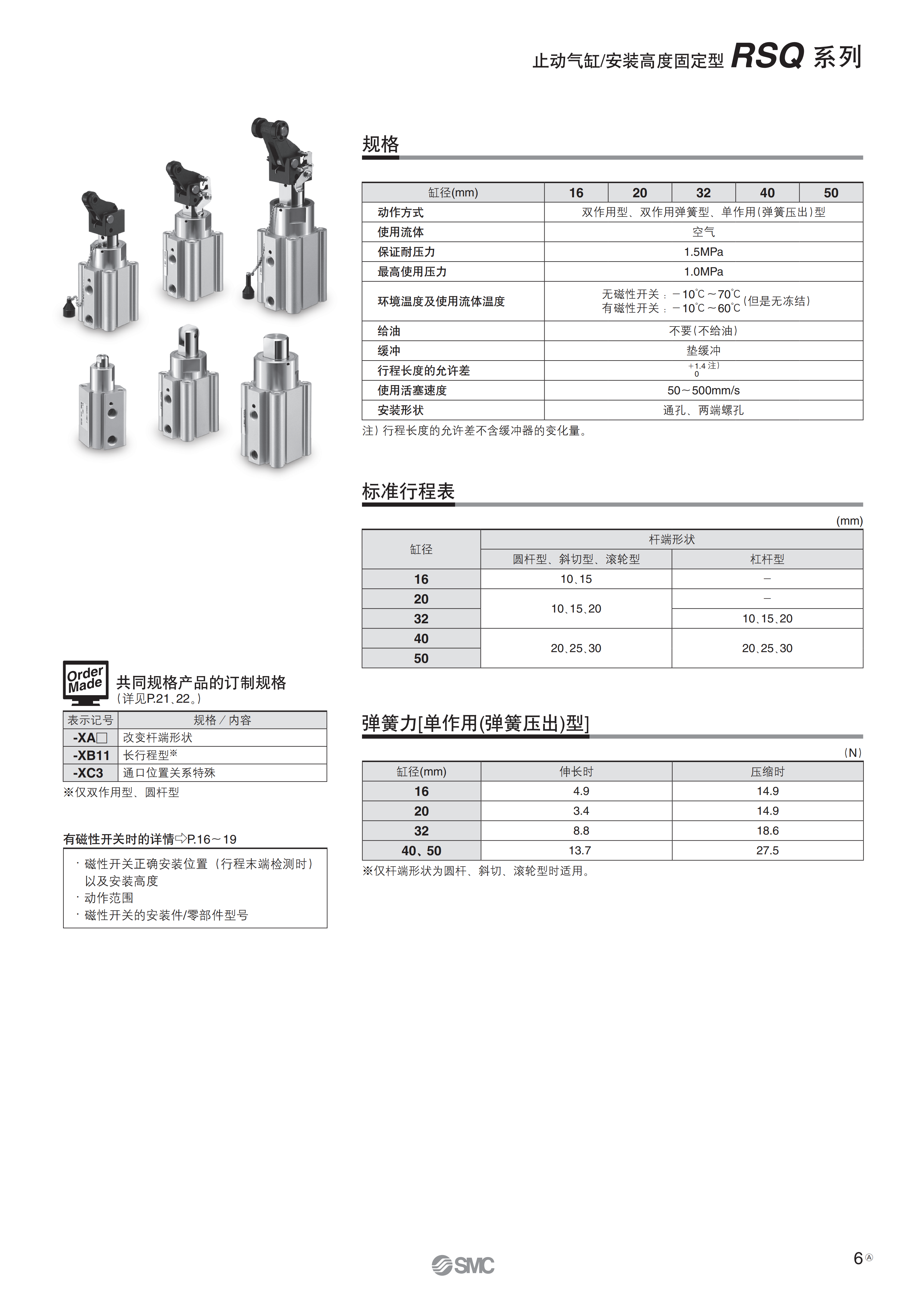 Цилиндр smc阻挡止动气缸rsdqb/rsdqa12/16/20-10-15-20 d b t f k g r z