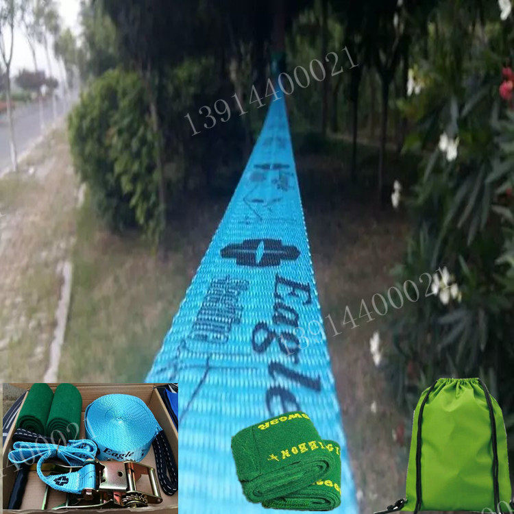 Flower-style flat belt lengthened handle extreme sports walking flat belt slackline weakening rope suit balancing training